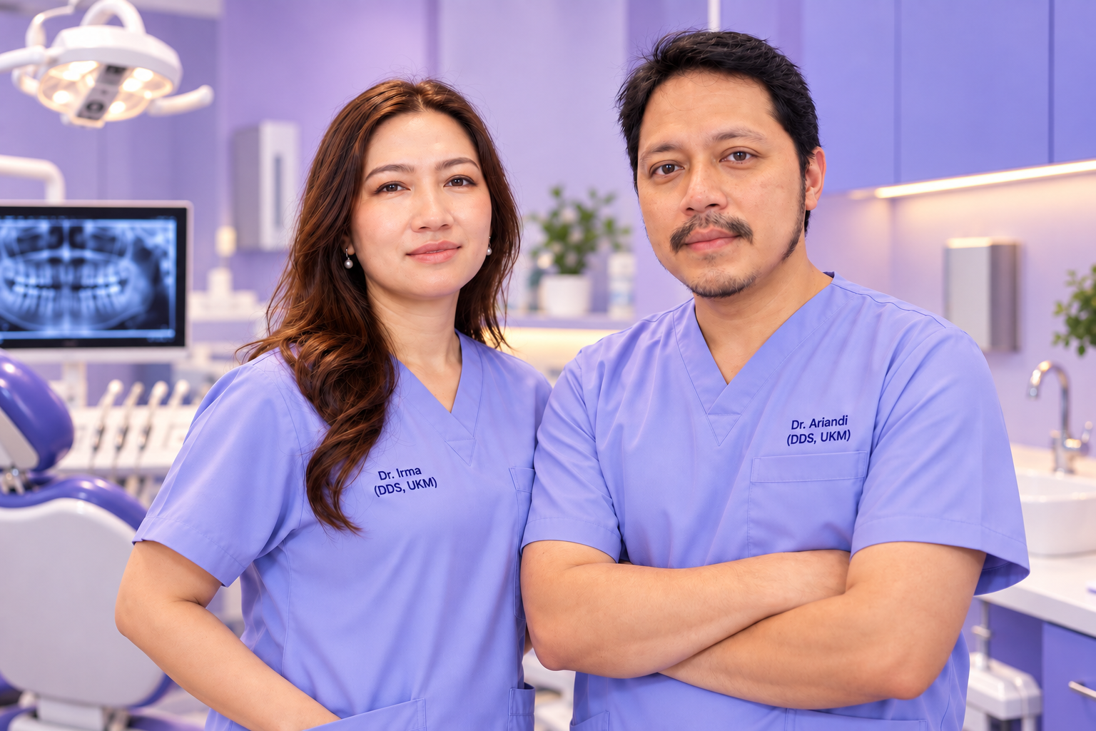 Dr. Irma (DDS, UKM) and Dr. Ariandi (DDS, UKM)